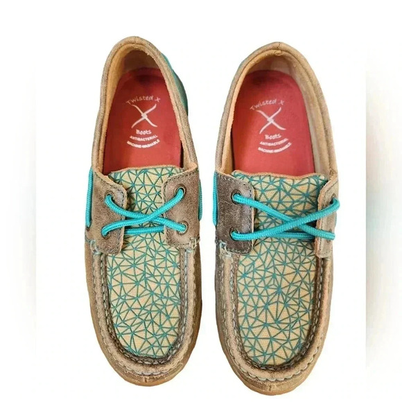 Twisted X Bomber Turquoise Driving Moc Shoes 7 - Picture 5 of 12